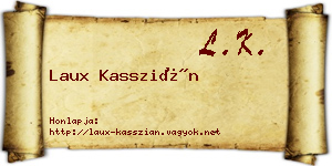 Laux Kasszián névjegykártya